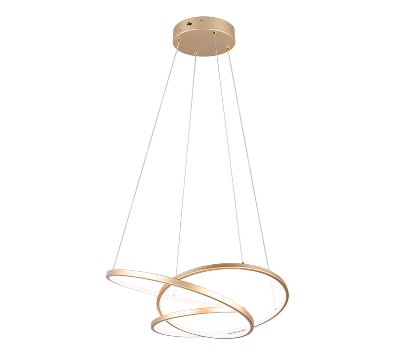 Lámpara de techo colgante Trio Darvin LED dorado 150cm 3