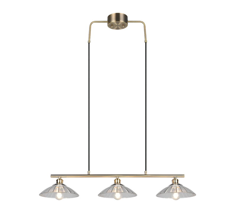Lámpara de techo colgante Trio Eluna LED latón antiguo 2700K 150cm R