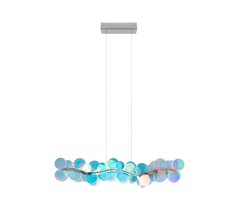 Lámpara de techo colgante Trio Pulse LED transparente iridescent 4000K 150cm R