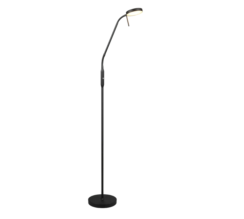 Lámpara de pie Trio Moreno LED negro mate 160,5cm R