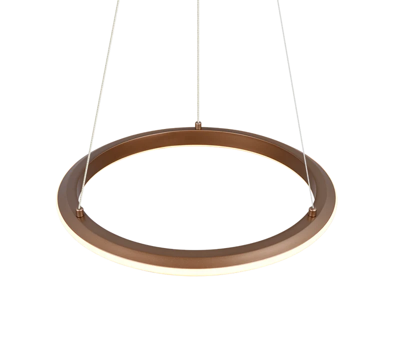 Lámpara de techo colgante Trio Amador LED marrón café 150cm 3