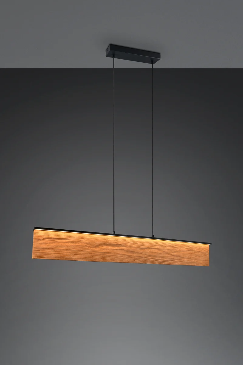 Lámpara de techo colgante Trio Kalea LED madera táctil 3000K 150cm 3