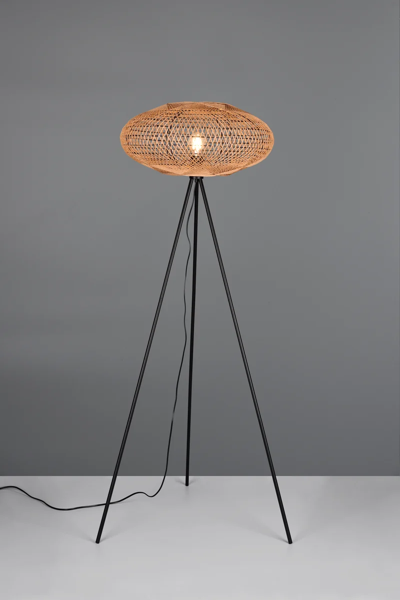 Lámpara de pie Trio Hedda LED negro mate 2700K 150cm 4