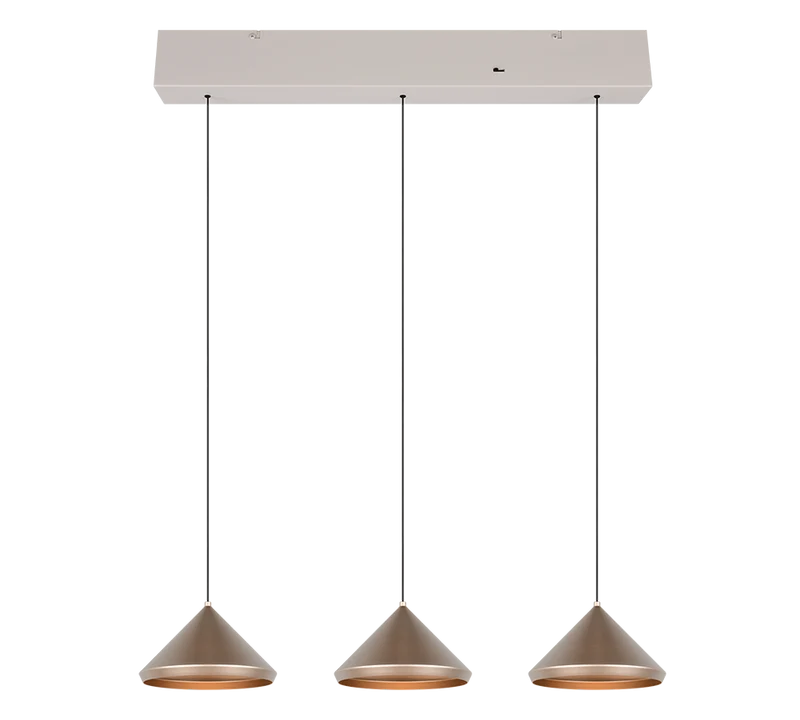 Lámpara de techo colgante Trio Laguna LED marrón café 200cm 3