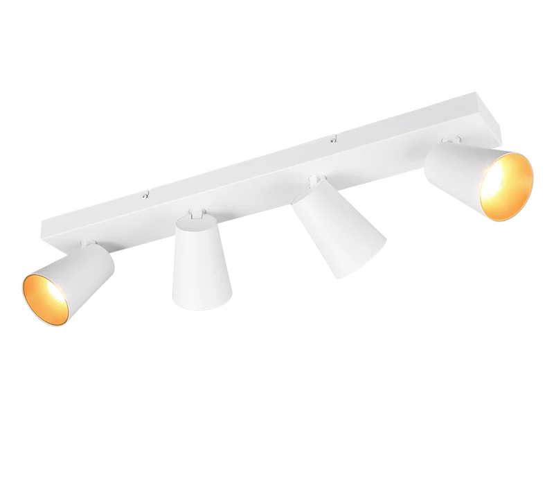 Regleta de focos Trio Sharp blanco, dorado 4 luces GU10 817100431