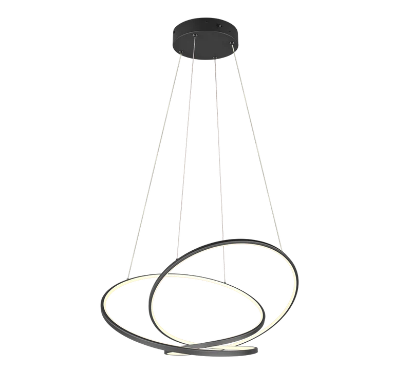 Lámpara colgante Trio Darvin negro LED 52W regulable 349119132