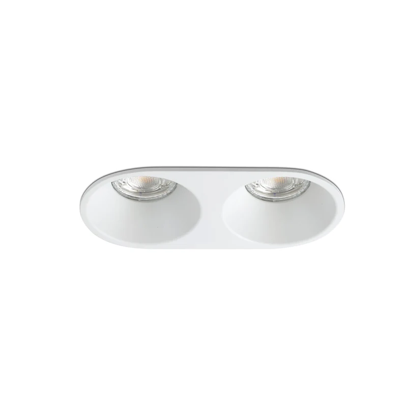 Downlight empotrable de techo Faro Gas 2 luces GU10 LED blanco mate IP20 43420