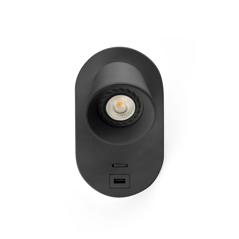 Lámpara de pared aplique Faro Corb negro mate 40136N