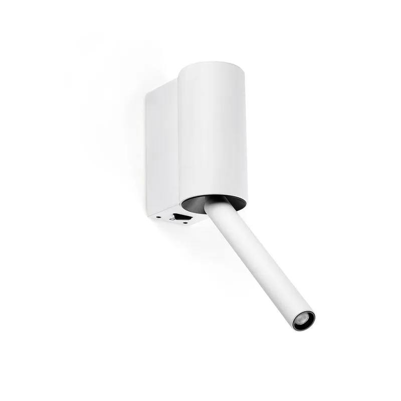 Lámpara de pared aplique Faro Dante con lector LED blanco mate 2700K 62730