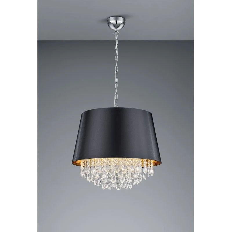 Lámpara de techo colgante Trio Loreley 3 luces cromo 150cm 309300302