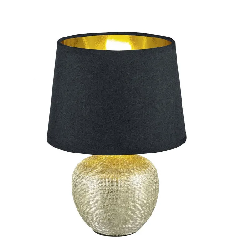Lámpara de sobremesa Trio Luxor cerámica dorado R