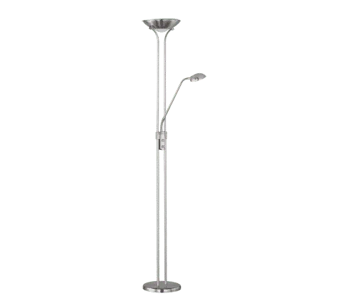 Lámpara de pie Trio Spock LED níquel mate 3000K regulable 180cm R