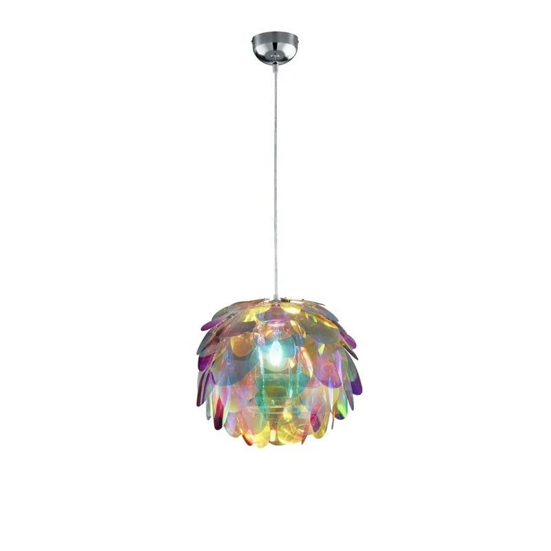 Lámpara de techo colgante Trio Clover cromo 150cm R30401069