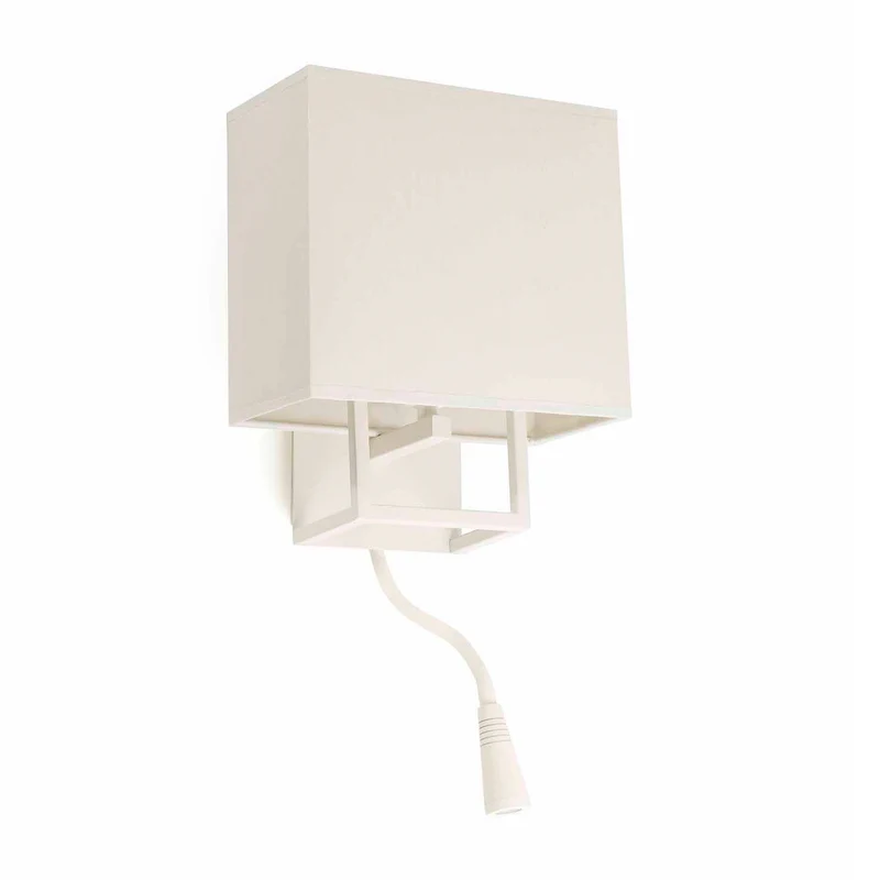 Lámpara de pared aplique Faro Vesper con lector E14 LED beige 29982