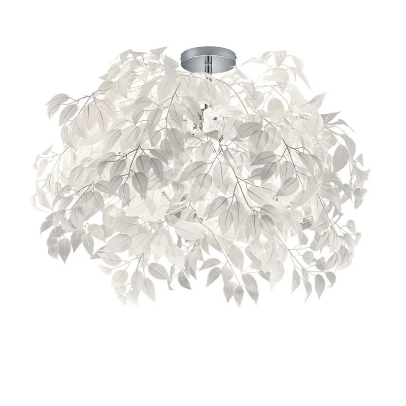 Plafón de techo Trio Leavy 3 luces cromo Ø70cm R60463001