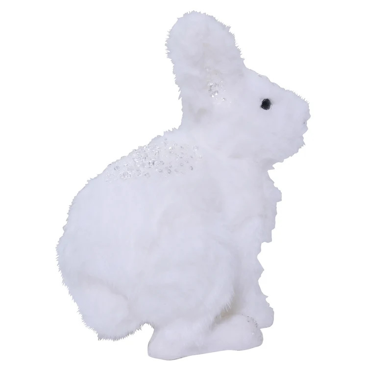 Conejo Polar Escarchado Derecho 25cm de largo, 16cm ancho y 28cm de alto