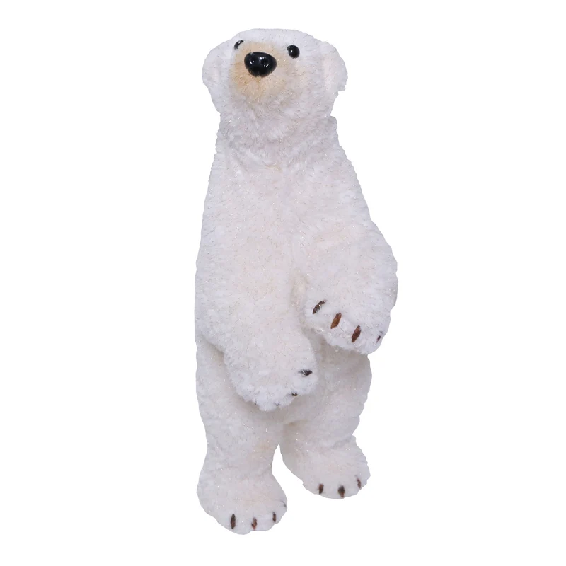 Oso Polar Parado Pelaje Oro 25cm de largo, 19cm ancho y 48cm de alto