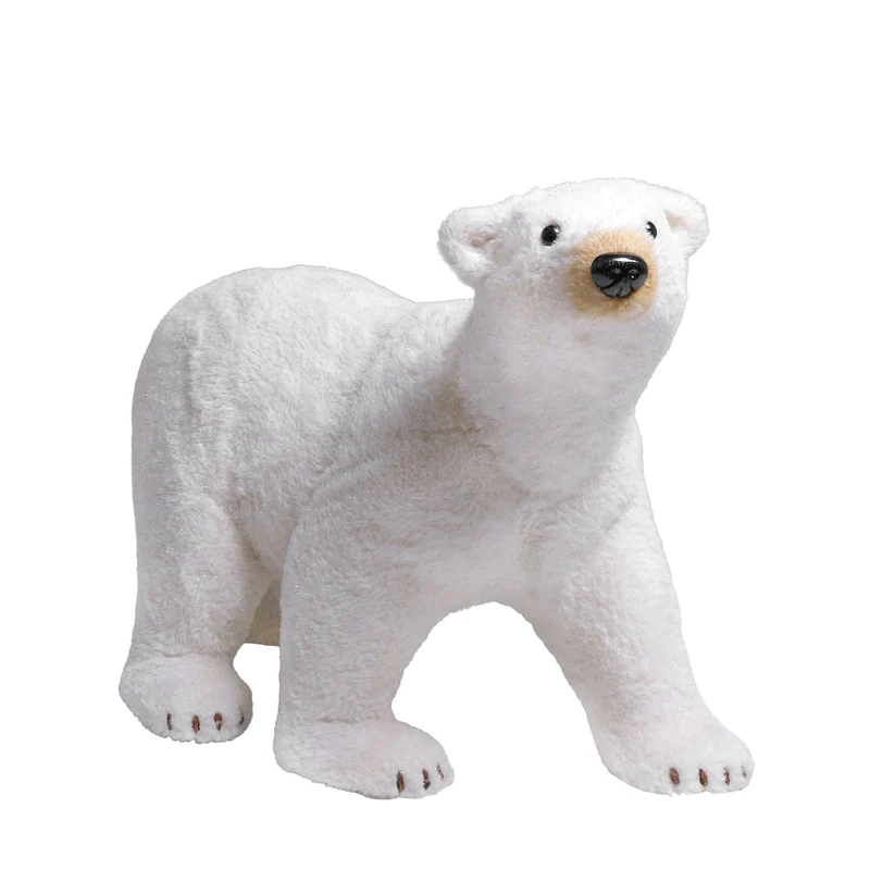 Gran Oso Polar Caminando Pelaje Oro 74cm de largo, 35cm ancho y 47cm de alto