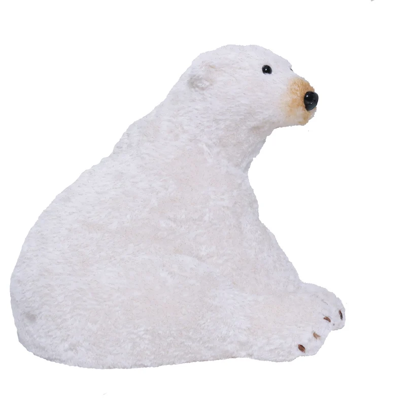 Oso Polar Sentado Pelaje Oro 49cm de largo, 43cm ancho y 41cm de alto