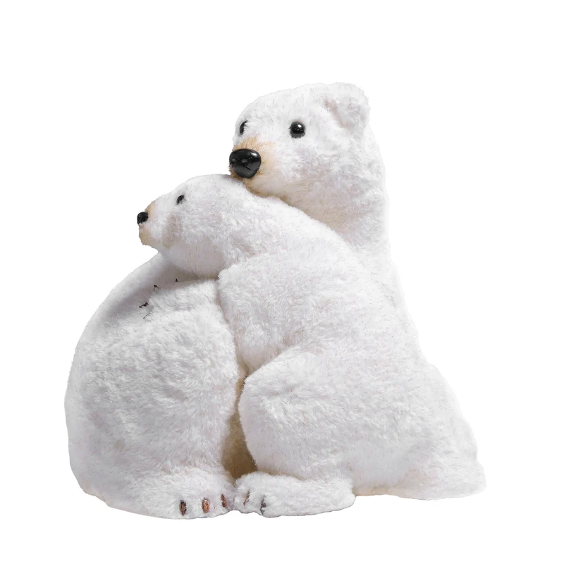Oso Polar con Osezno Pelaje Oro 41cm de largo, 35cm ancho y 38cm de alto