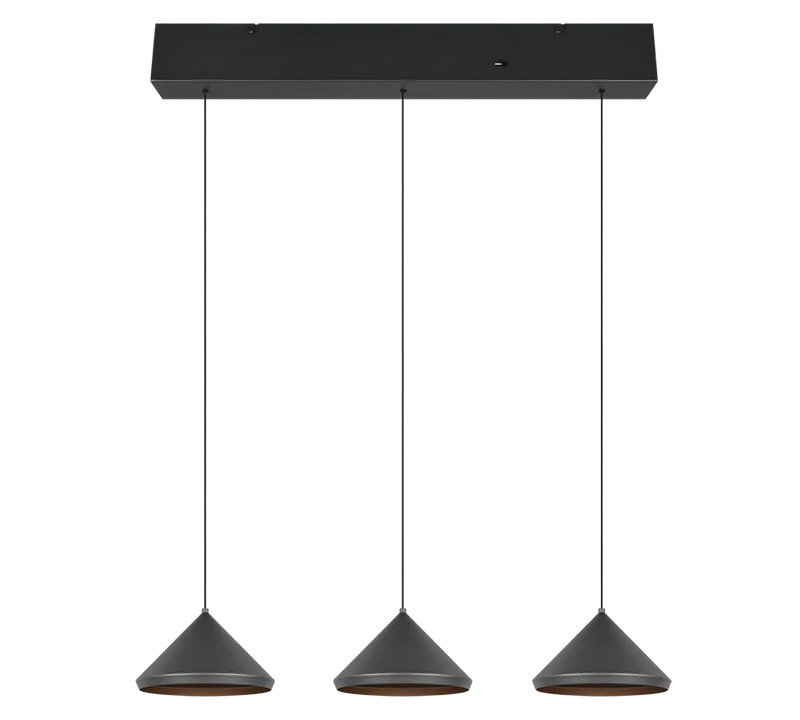 Lámpara de techo colgante Trio Laguna LED negro mate 200cm 3