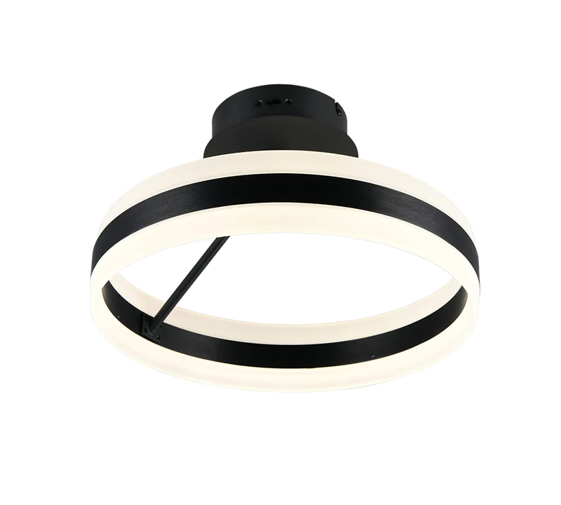 Plafón de techo Trio Dios LED negro mate Ø40cm 6
