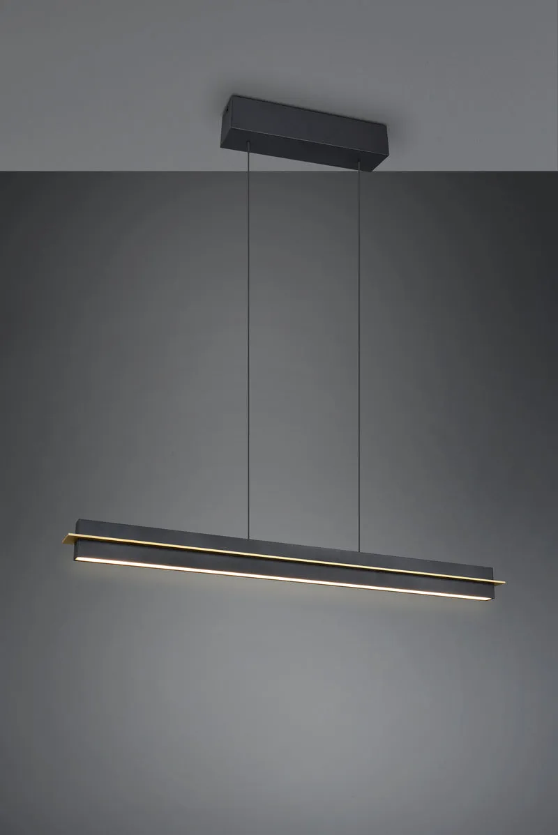 Lámpara de techo colgante Trio Emerson LED negro mate táctil CCT 150cm 3
