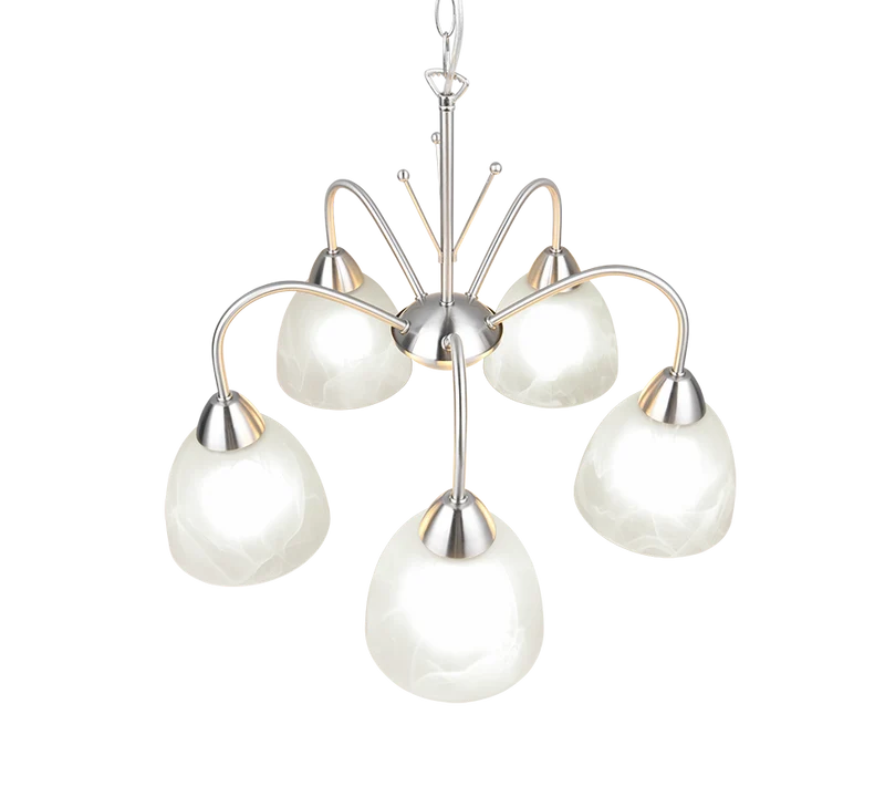 Lámpara de techo colgante Trio Dobby 5 luces níquel mate 150cm R31055007