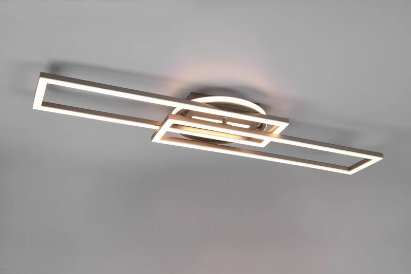 Plafón de techo Trio Twister grande LED níquel mate CCT 90,5cm R