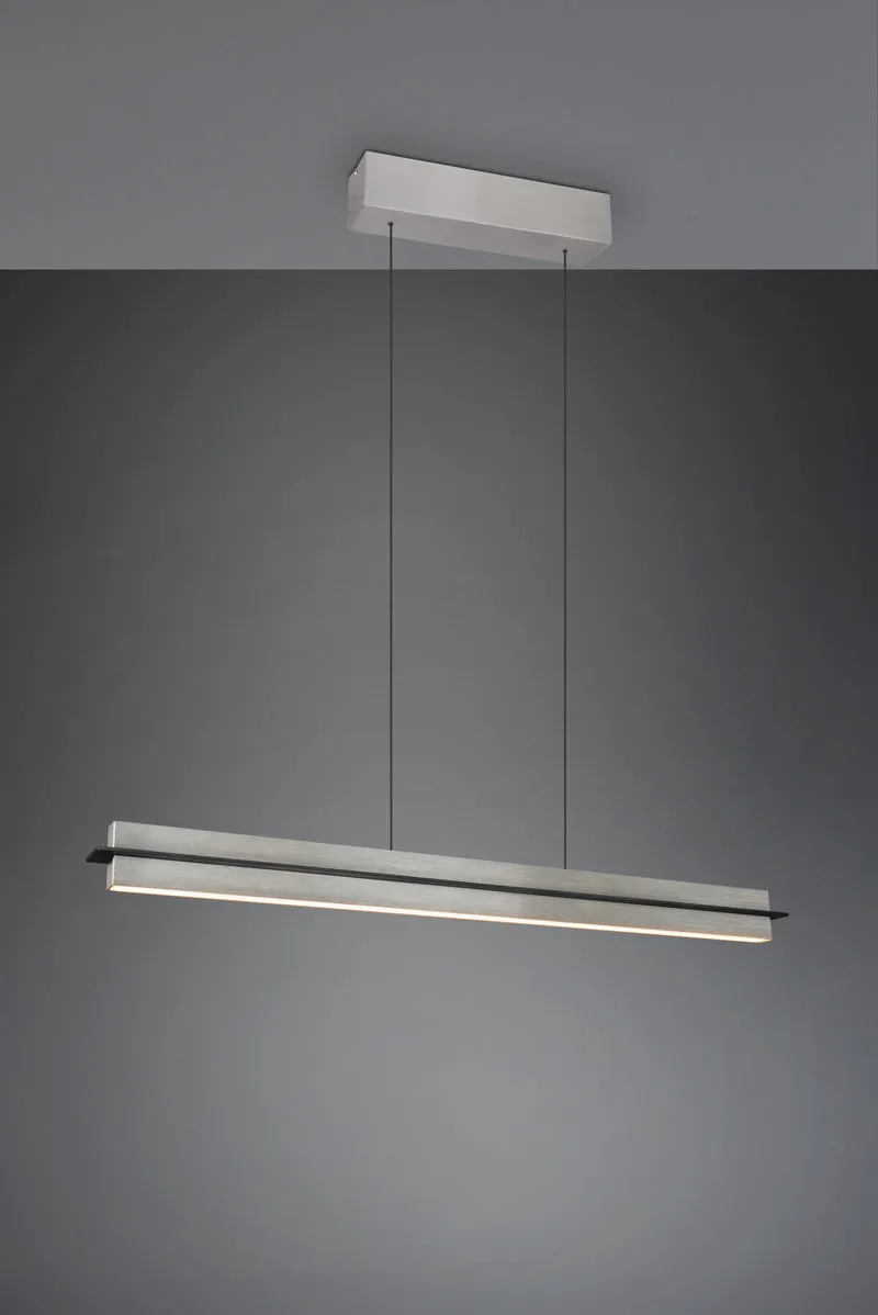 Lámpara de techo colgante Trio Emerson LED níquel mate táctil CCT 150cm 3