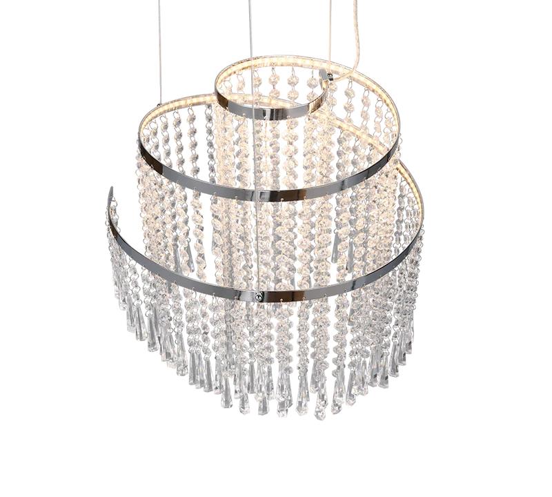 Lámpara de techo colgante Trio Pomp LED cromo CCT 150cm R