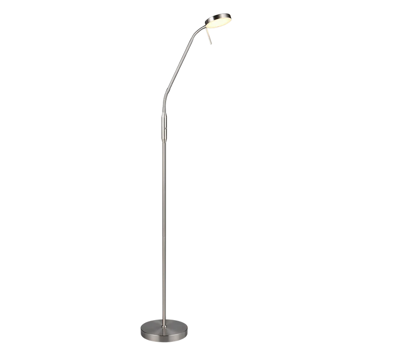 Lámpara de pie Trio Moreno LED níquel mate 160,5cm R