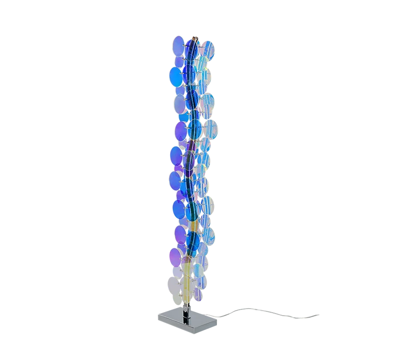 Lámpara de pie Trio Pulse LED transparente iridescent 4000K 119cm R