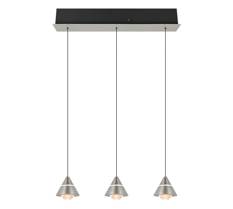 Lámpara de techo colgante Trio Romeo LED níquel mate 200cm 3