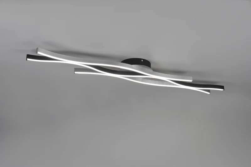 Plafón de techo Trio Blaze grande LED brushed aluminium 107,5cm 6