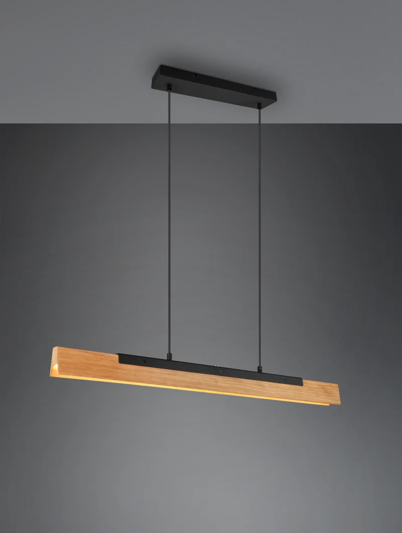 Lámpara de techo colgante Trio Kerala LED negro mate táctil 3000K 150cm 3