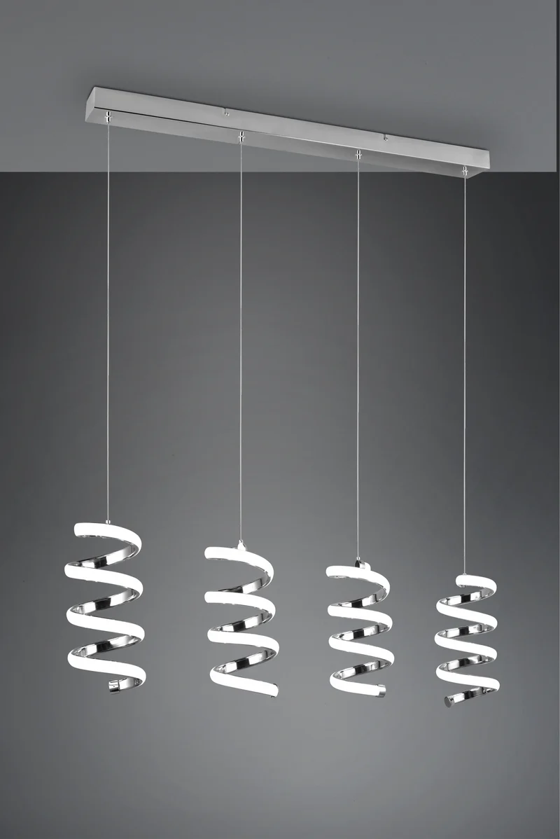 Lámpara de techo colgante Trio Laola LED cromo 4000K 150cm R