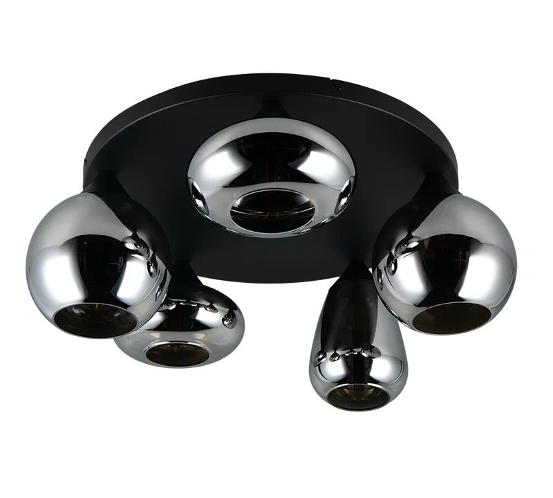 Plafón de techo Trio Lumina LED negro mate 2700K Ø63,5cm 6