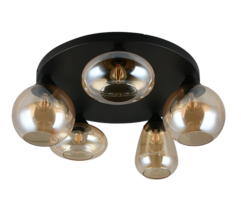 Plafón de techo Trio Lumina LED negro mate 2700K Ø63,5cm 6