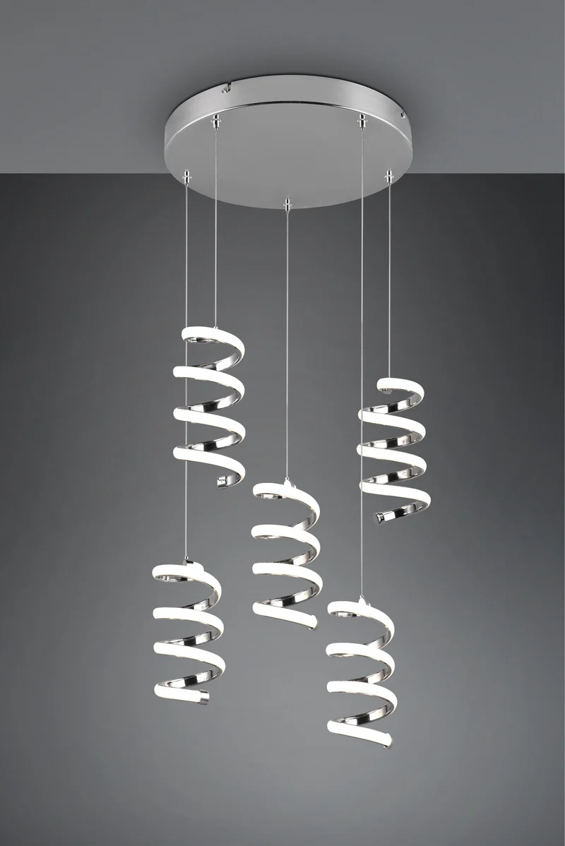Lámpara de techo colgante Trio Laola LED cromo 4000K 150cm R