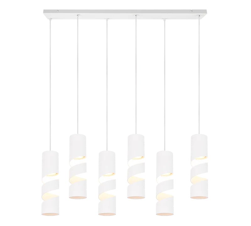 Lámpara de techo colgante Trio Stream LED blanco mate 3000K 150cm 3