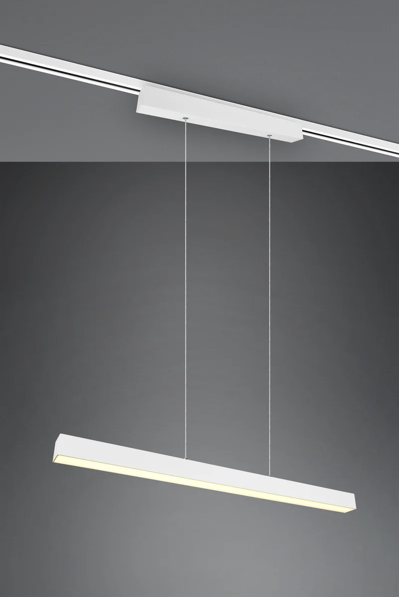 Lámpara de techo colgante Trio DUOline LED blanco mate 3000K regulable 180cm