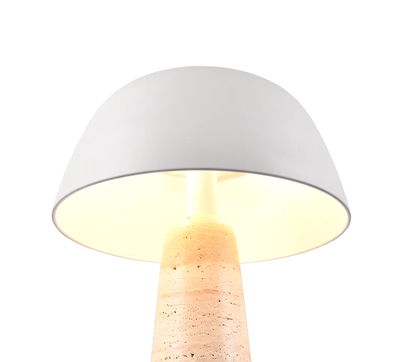 Lámpara de sobremesa Trio Timba 2 luces travertino gris cálido 41cm 567800276