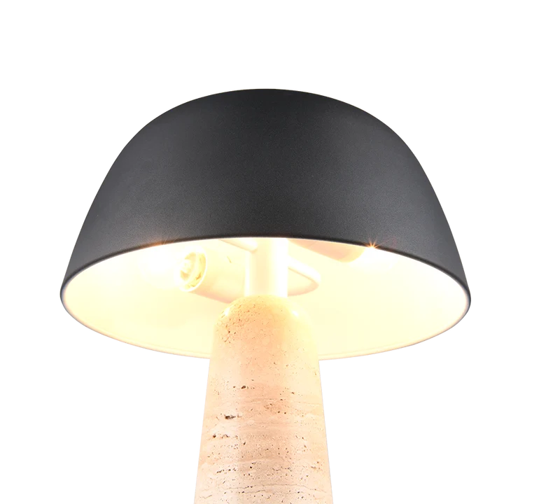Lámpara de sobremesa Trio Timba 2 luces travertino beige 41cm 567800232