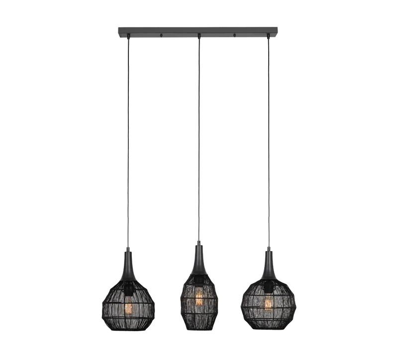 Lámpara de techo colgante Trio Soraya LED negro mate 3000K 150cm 3