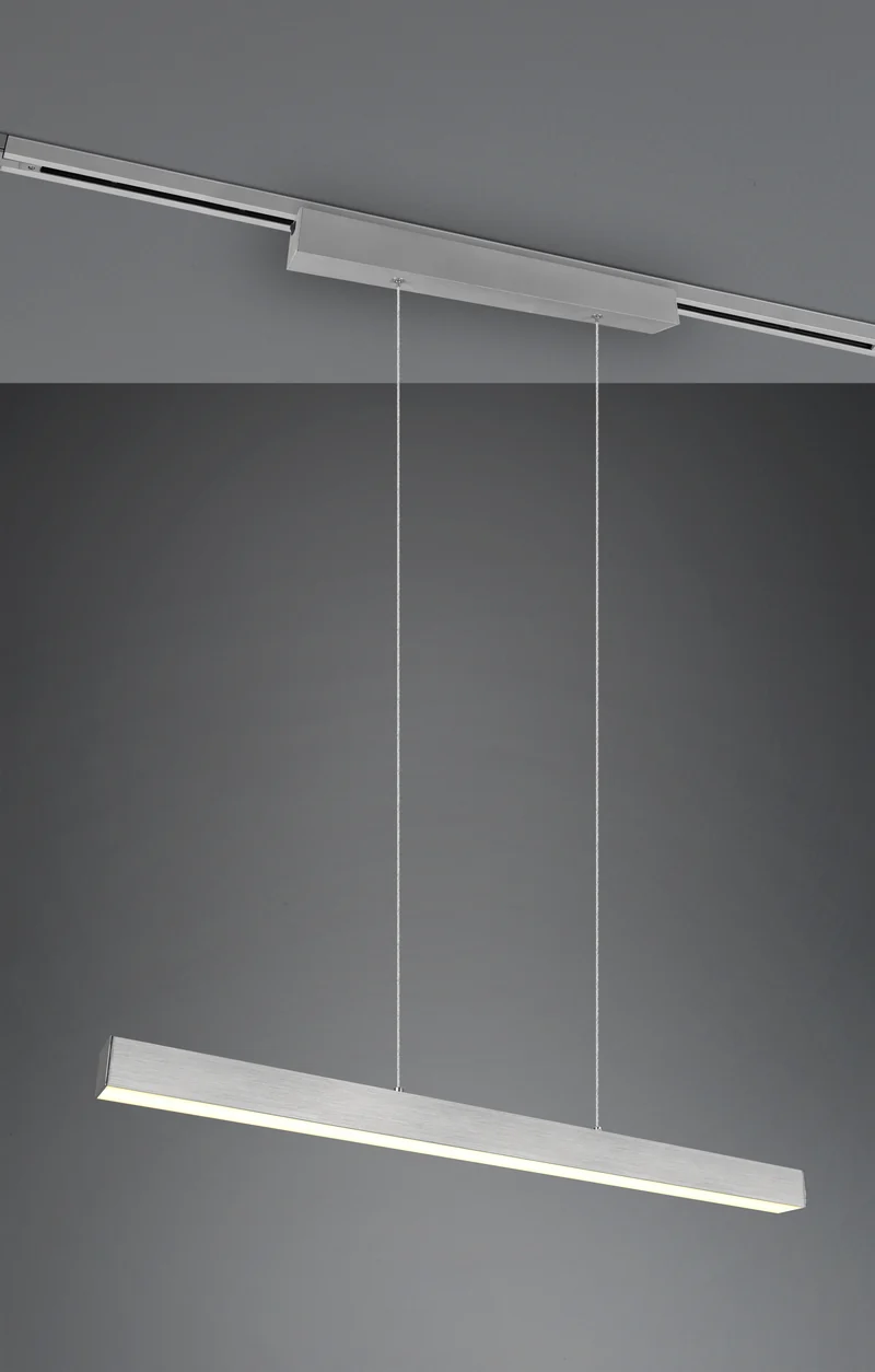 Lámpara de techo colgante Trio DUOline LED níquel mate 3000K regulable 180cm