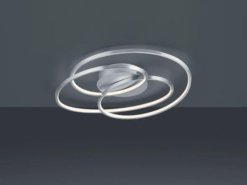 Plafón de techo Trio Gale LED níquel mate 3000K regulable 60cm 6