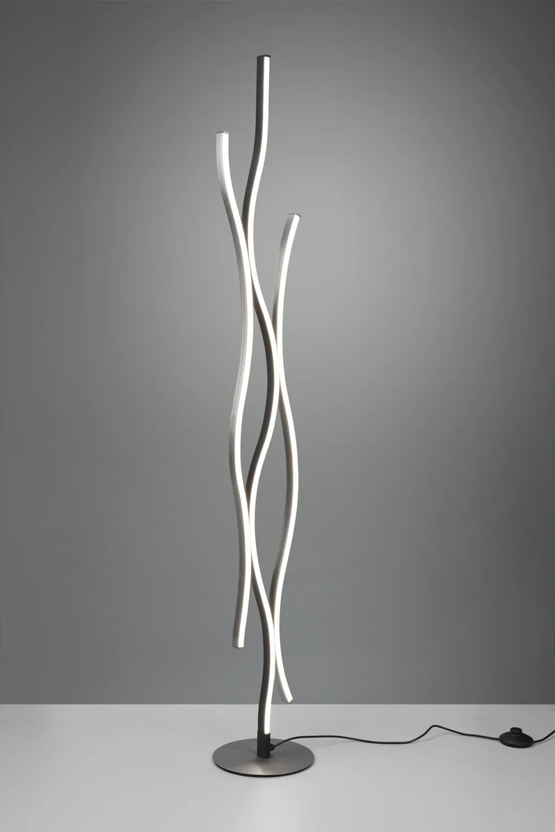 Lámpara de pie Trio Blaze LED brushed aluminium 138cm 4