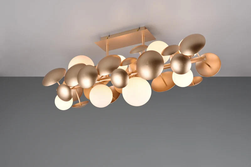 Plafón de techo Trio Bubble 8 luces dorado 76cm 617400879