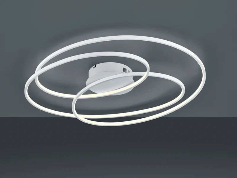 Plafón de techo Trio Gale grande LED blanco mate 3000K 80cm 6